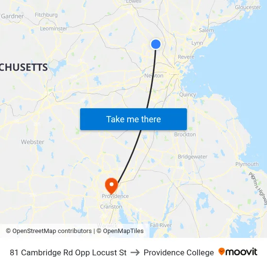 81 Cambridge Rd Opp Locust St to Providence College map