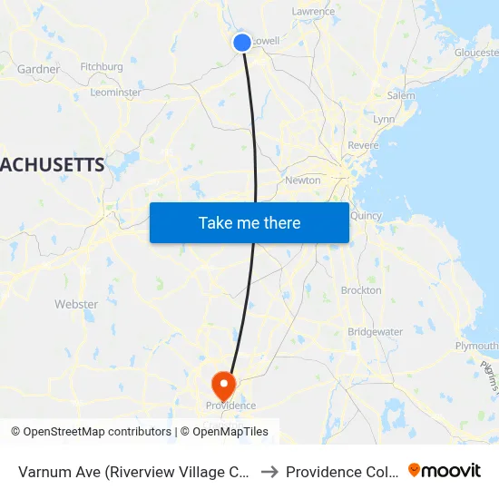 Varnum Ave (Riverview Village Condos) to Providence College map