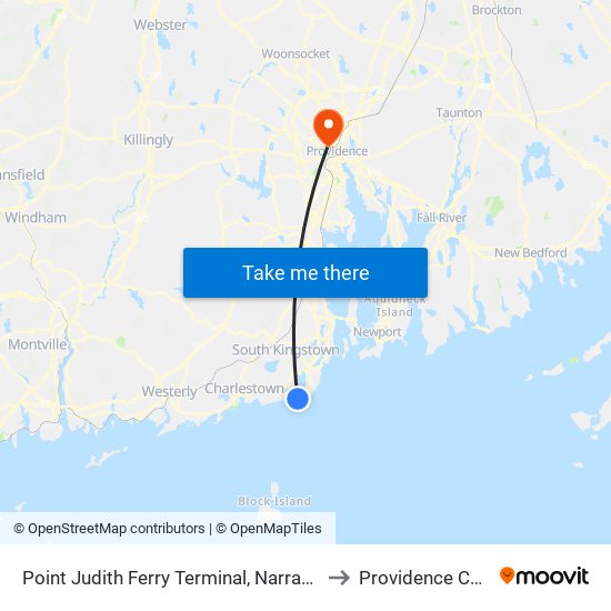 Point Judith Ferry Terminal, Narragansett, Ri to Providence College map