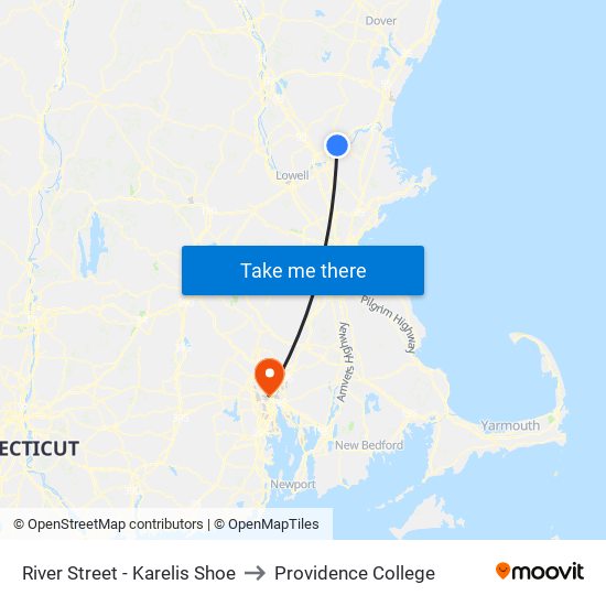 River Street - Karelis Shoe to Providence College map