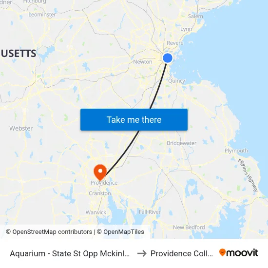 Aquarium - State St Opp Mckinley Sq to Providence College map