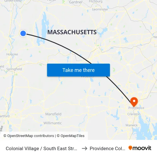 Colonial Village / South East Street (W) to Providence College map