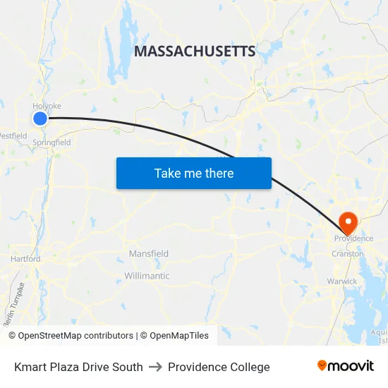 Kmart Plaza Drive South to Providence College map