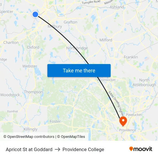 Apricot St at Goddard to Providence College map