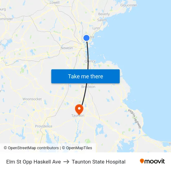 Elm St Opp Haskell Ave to Taunton State Hospital map
