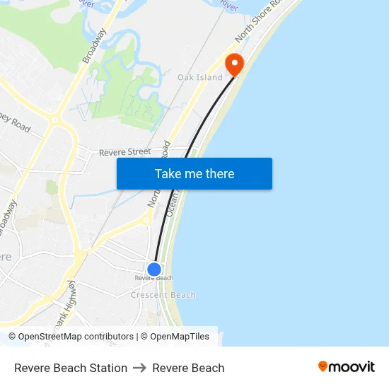 Revere Beach Station to Revere Beach map