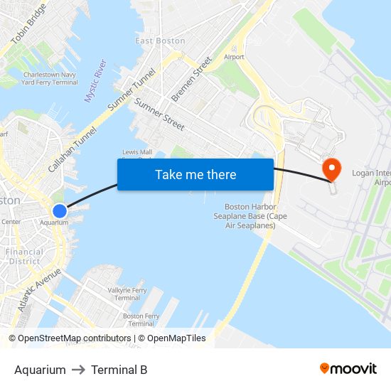 Aquarium to Terminal B map