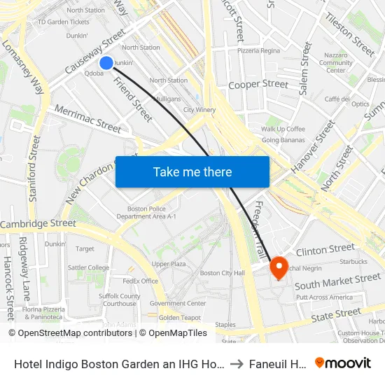 Hotel Indigo Boston Garden an IHG Hotel to Faneuil Hall map