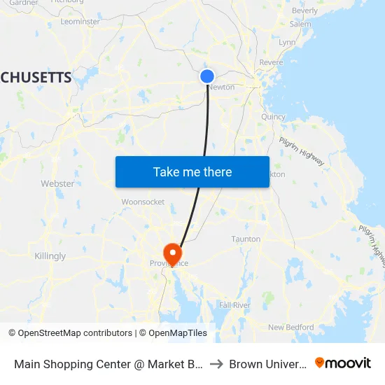 Main Shopping Center @ Market Basket to Brown University map