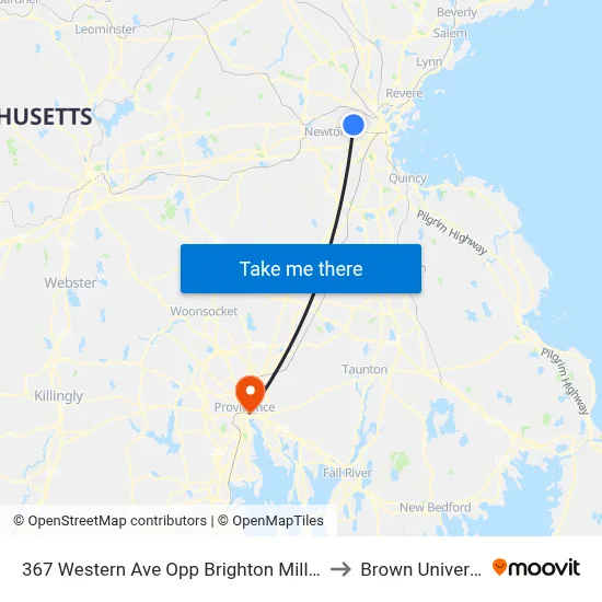 367 Western Ave Opp Brighton Mills Mall to Brown University map