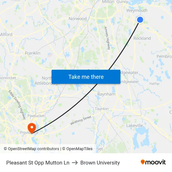 Pleasant St Opp Mutton Ln to Brown University map