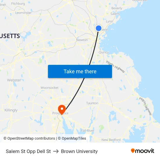 Salem St Opp Dell St to Brown University map