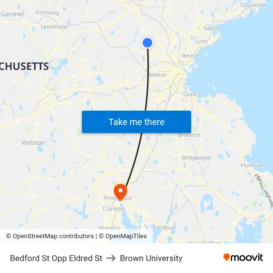 Bedford St Opp Eldred St to Brown University map
