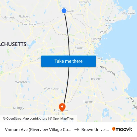 Varnum Ave (Riverview Village Condos) to Brown University map