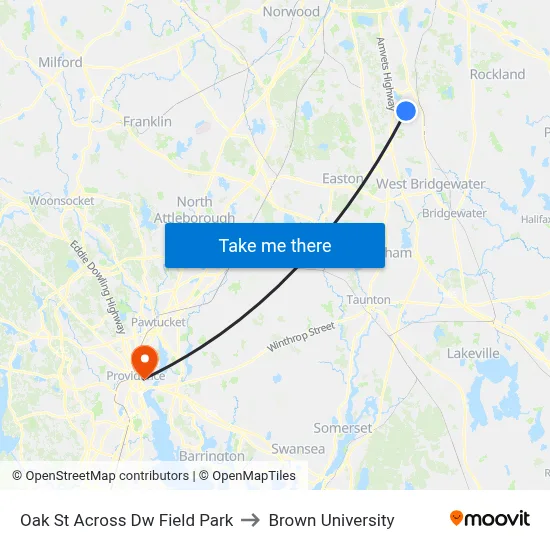 Oak St Across Dw Field Park to Brown University map