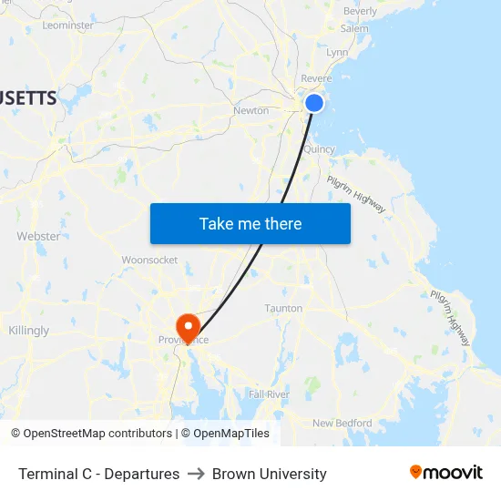 Terminal C - Departures to Brown University map