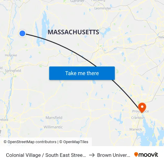 Colonial Village / South East Street (W) to Brown University map