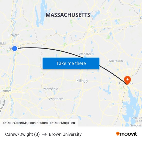 Carew/Dwight (3) to Brown University map