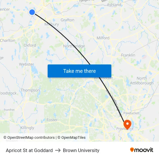 Apricot St at Goddard to Brown University map