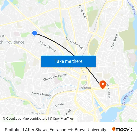 Smithfield After Shaw's Entrance to Brown University map