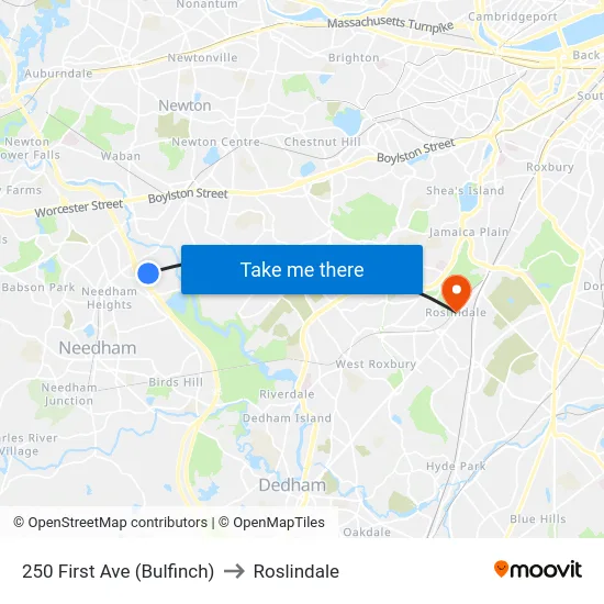 250 First Ave  (Bulfinch) to Roslindale map