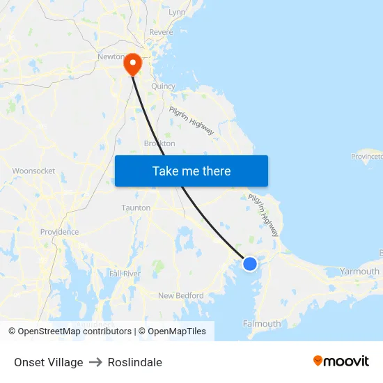 Onset Village to Roslindale map