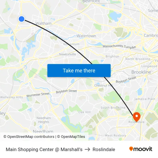 Main Shopping Center @ Marshall's to Roslindale map