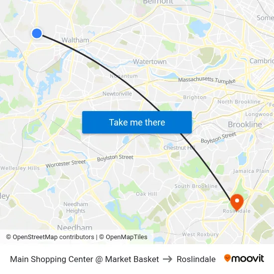Main Shopping Center @ Market Basket to Roslindale map