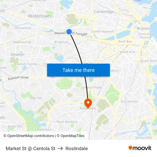 Market St @ Centola St to Roslindale map
