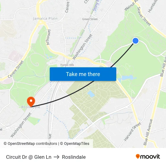 Circuit Dr @ Glen Ln to Roslindale map