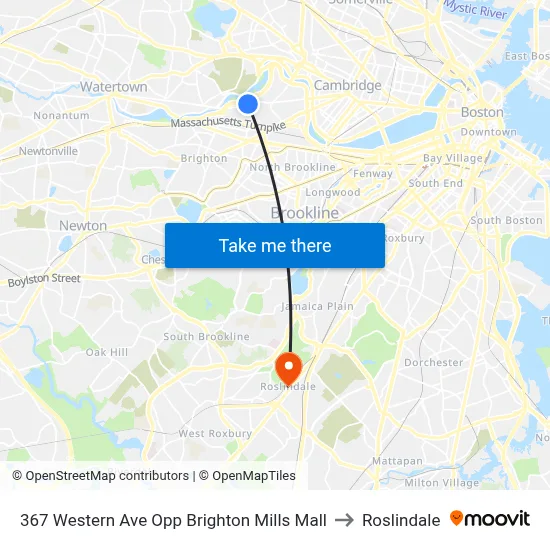367 Western Ave Opp Brighton Mills Mall to Roslindale map
