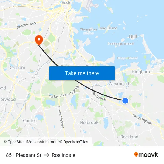 851 Pleasant St to Roslindale map