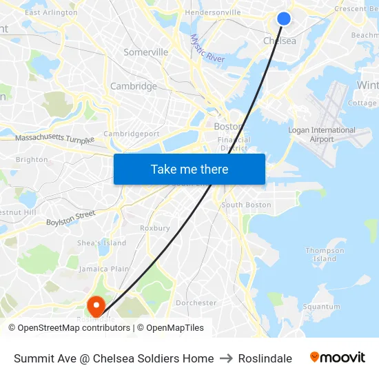 Summit Ave @ Chelsea Soldiers Home to Roslindale map