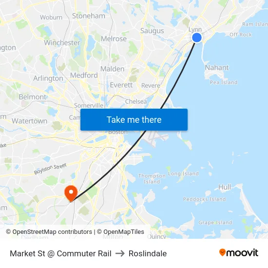 Market St @ Commuter Rail to Roslindale map