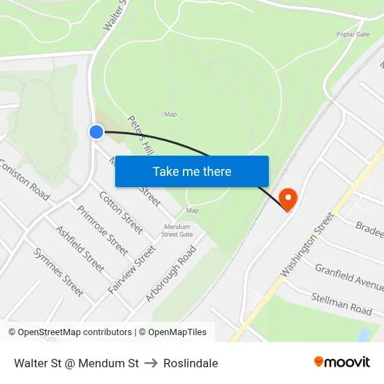 Walter St @ Mendum St to Roslindale map