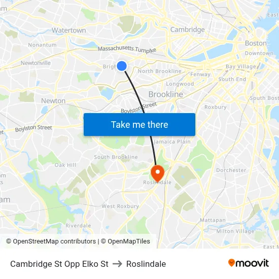 Cambridge St Opp Elko St to Roslindale map