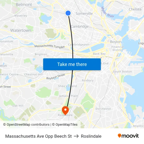 Massachusetts Ave Opp Beech St to Roslindale map