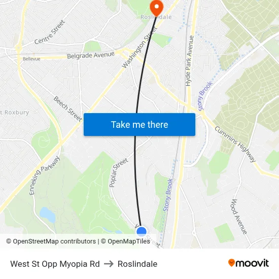 West St Opp Myopia Rd to Roslindale map