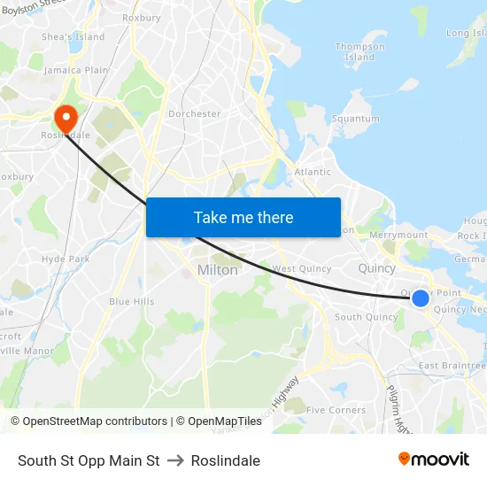 South St Opp Main St to Roslindale map