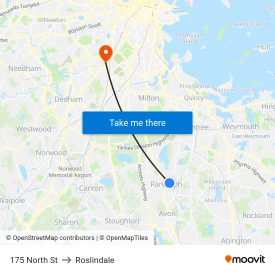 175 North St to Roslindale map