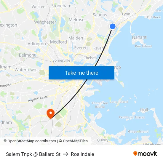 Salem Tnpk @ Ballard St to Roslindale map
