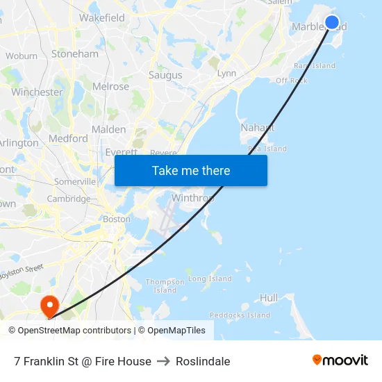 7 Franklin St @ Fire House to Roslindale map