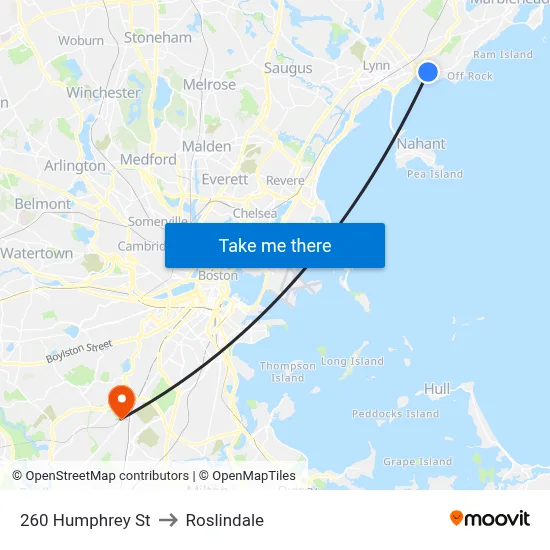 260 Humphrey St to Roslindale map