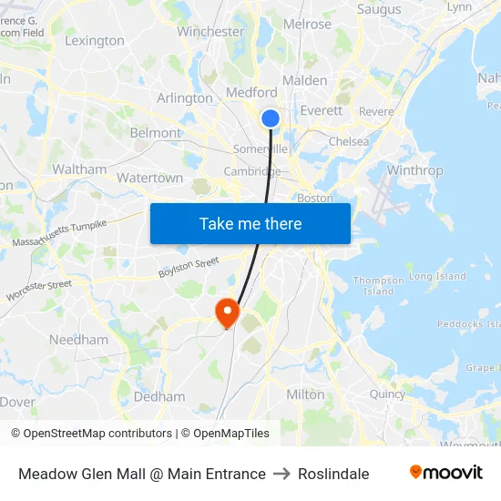 Meadow Glen Mall @ Main Entrance to Roslindale map