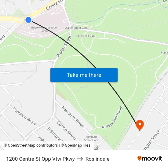 1200 Centre St Opp Vfw Pkwy to Roslindale map