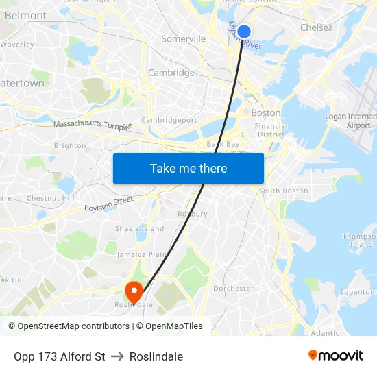 Opp 173 Alford St to Roslindale map