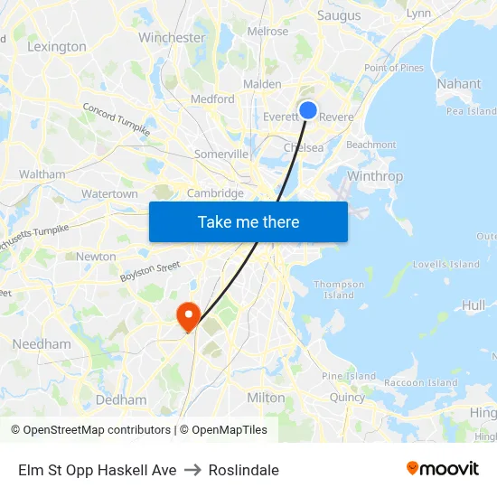 Elm St Opp Haskell Ave to Roslindale map