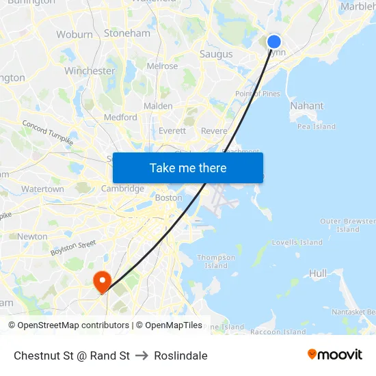 Chestnut St @ Rand St to Roslindale map