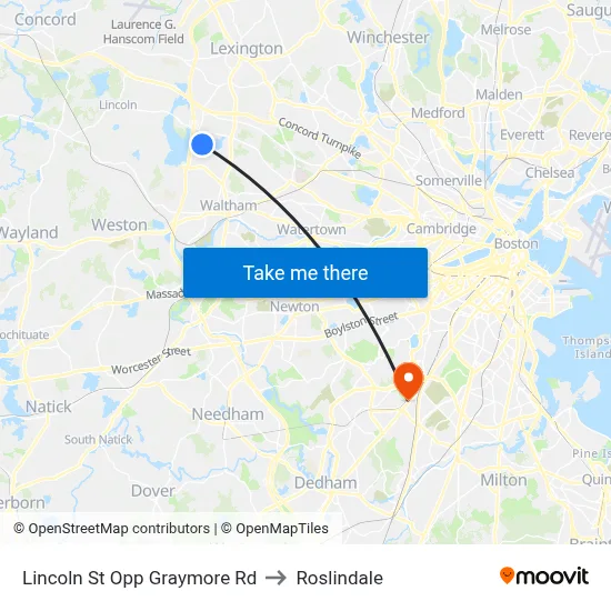 Lincoln St Opp Graymore Rd to Roslindale map
