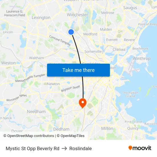 Mystic St Opp Beverly Rd to Roslindale map